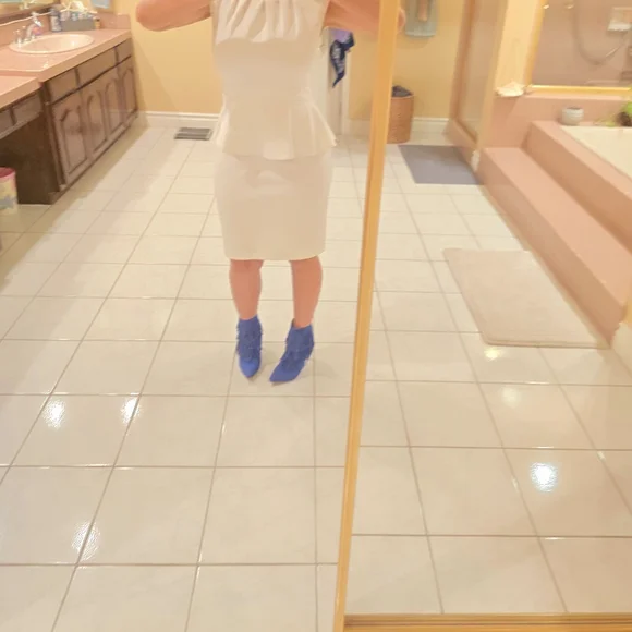 Womens size 6 sense white fitted Sleeveless dress - Picture 7 of 14